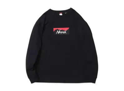 NANGA LS T-Shirt Crew Neck Logo Hybrid "Black"