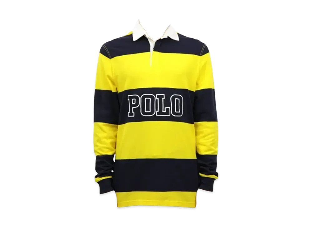 Polo Ralph Lauren Striped Cotton Rugby Shirt "Navy/Yellow"