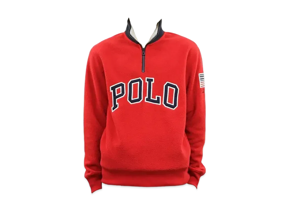 Polo Ralph Lauren Fleece Half Zip Jacket "Red"
