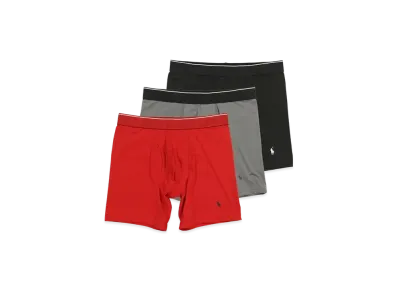 Polo Ralph Lauren 3 Pack Boxer Briefs LVBBP3 P3 Classic Microfiber "Black/Red"