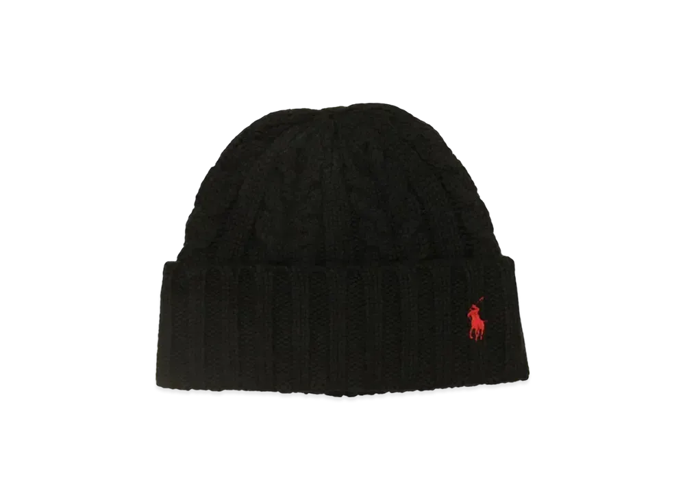 Polo Ralph Lauren Recycled Chunky Cable Beanie "Black"