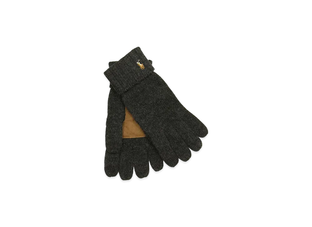 Polo Ralph Lauren Signature Merino Touch Glove With Leather Patch "Charcoal"