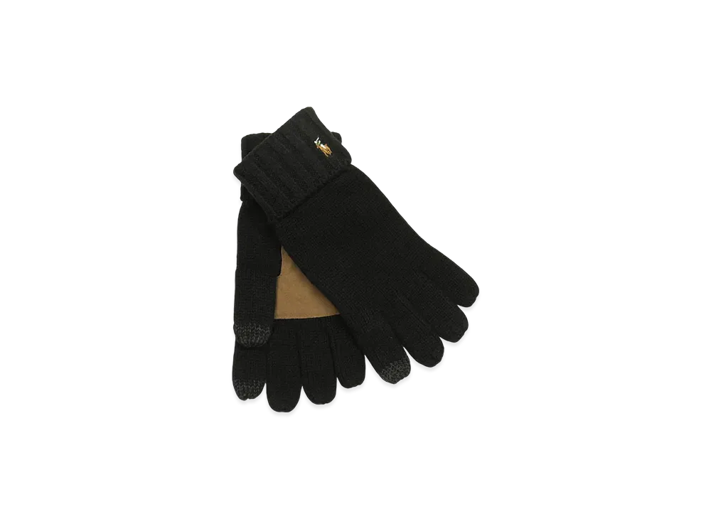 Polo Ralph Lauren Signature Merino Touch Glove With Leather Patch "Black"