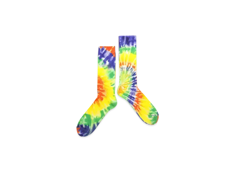 Polo Ralph Lauren Spiral Tie Dye Single Socks "Green/Yellow"