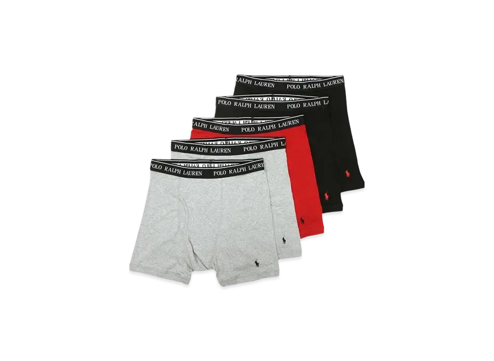 Polo Ralph Lauren 5 Pack P5 Classic Fit Cotton Boxer Brief "Black/Grey"