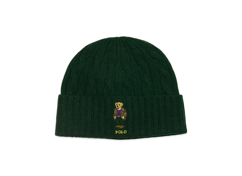 Polo Ralph Lauren Classic Cable Heritage Bear Beanie "Green"