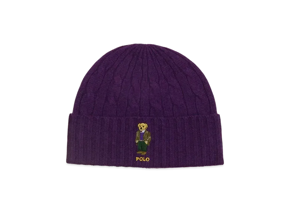 Polo Ralph Lauren Classic Cable Heritage Bear Beanie "Purple"