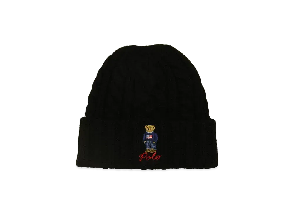 Polo Ralph Lauren Recycled Cable Bear Beanie "Black"