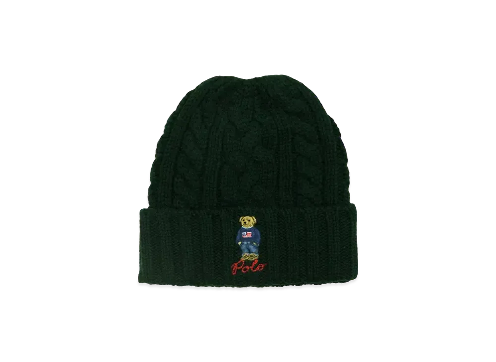 Polo Ralph Lauren Recycled Cable Bear Beanie "Green"