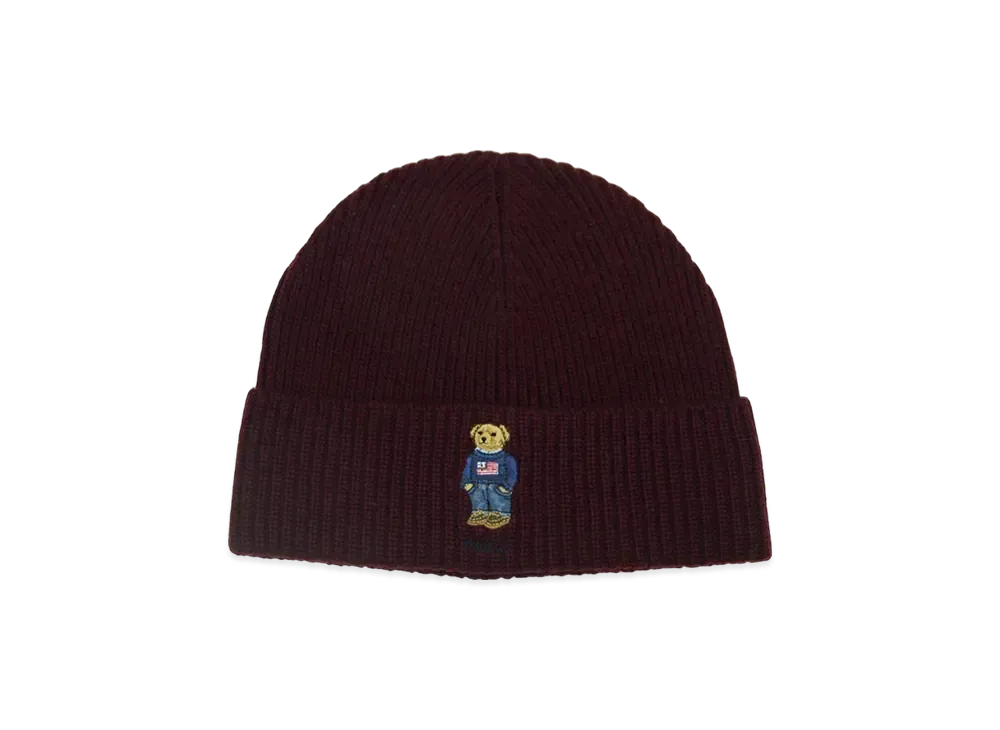 Polo Ralph Lauren Solid Flag Bear Beanie "Burgundy"