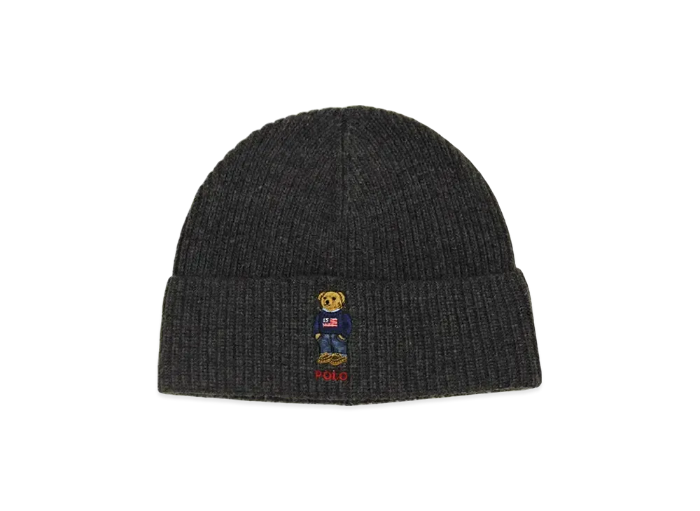 Polo Ralph Lauren Solid Flag Bear Beanie "Charcoal"