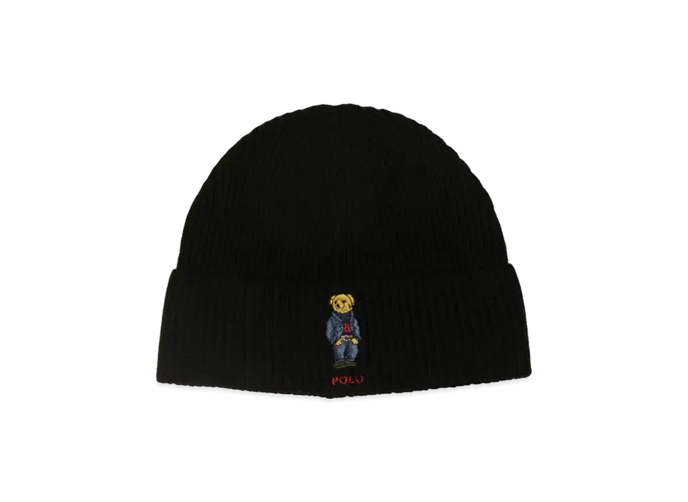 Polo Ralph Lauren Solid Denim Bear Beanie "Black"
