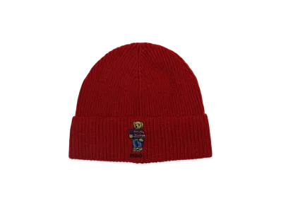 Polo Ralph Lauren Ribbed Holiday Bear Beanie "Red"