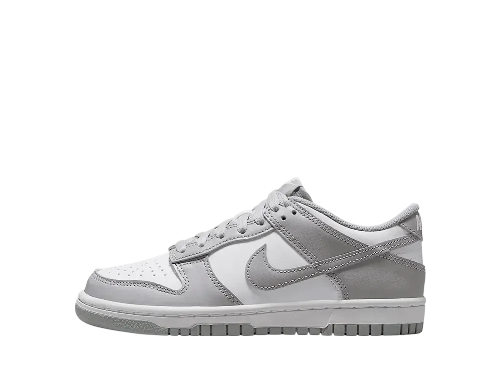 Nike GS Dunk Low "White/White/Light Smoke Grey"