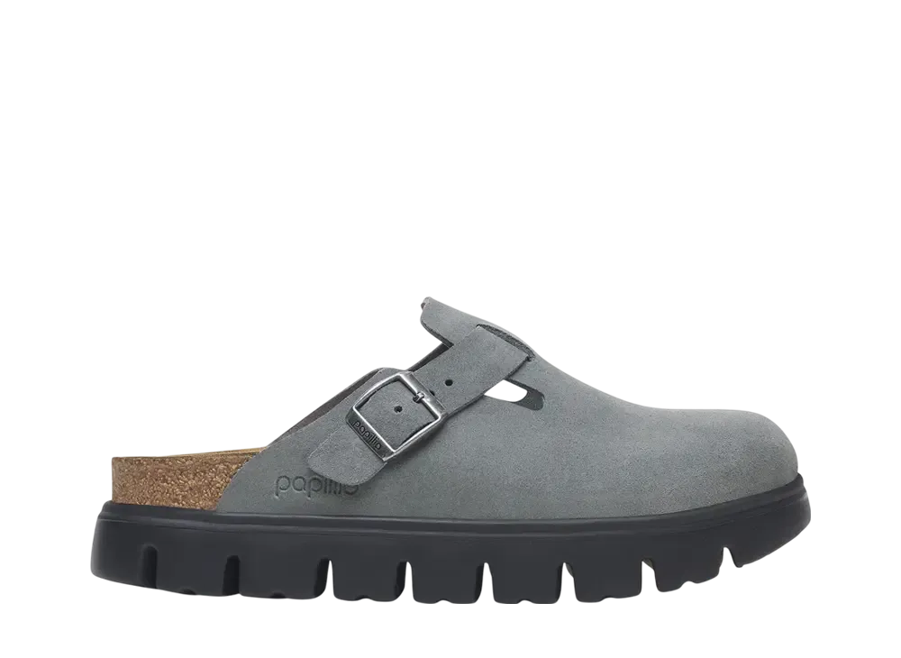 BIRKENSTOCK Women's Boston Suede Papillio Chunky "Basalt Gray" (B:MING by BEAMS Exclusive)