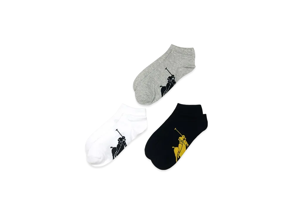 Polo Ralph Lauren 3 Pack Big Polo Sole Low Cut Socks "Mix"