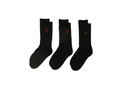 Polo Ralph Lauren 3 Pack Classic Foot Crew Polo Socks "Black"