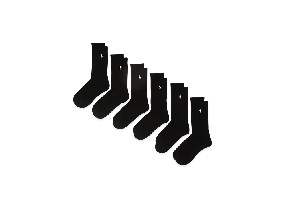 Polo Ralph Lauren 6 Pack Casual Crew Socks "Black"
