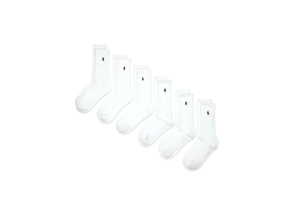 Polo Ralph Lauren 6 Pack Casual Crew Socks "White"