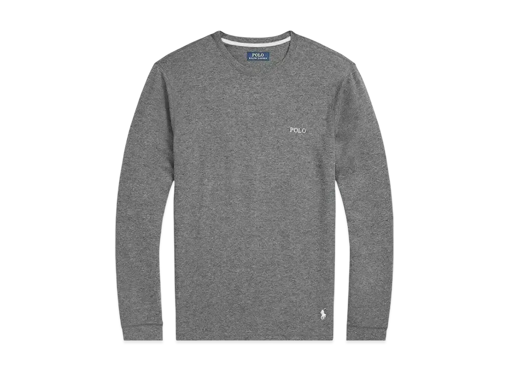 Polo Ralph Lauren Folded Waffle Long Sleeve T-Shirt "Charcoal"