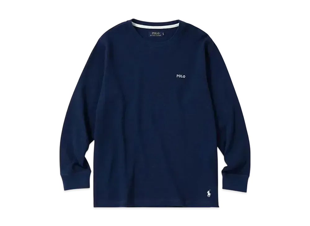Polo Ralph Lauren Folded Waffle Long Sleeve T-Shirt "Navy"