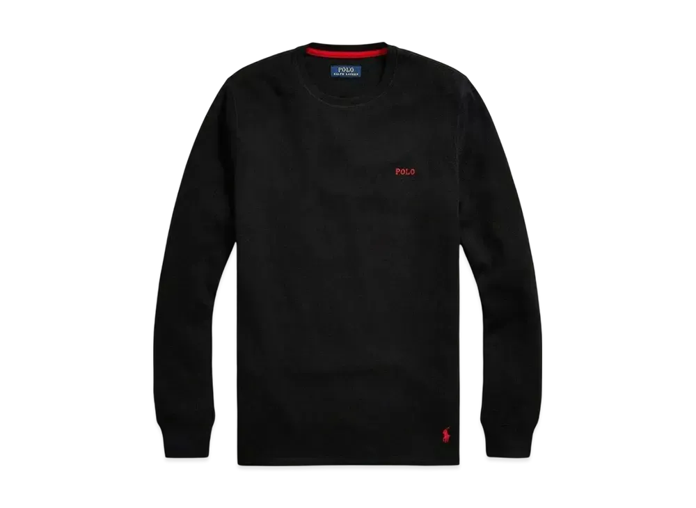 Polo Ralph Lauren Folded Waffle Long Sleeve T-Shirt "Black"