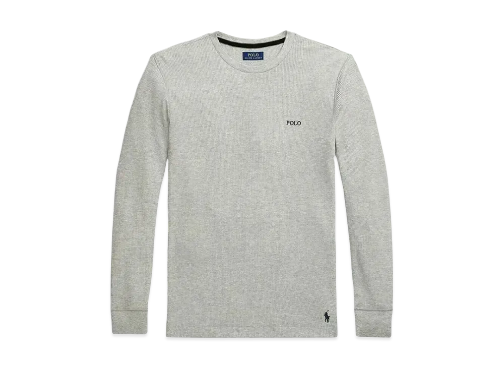Polo Ralph Lauren Folded Waffle Long Sleeve T-Shirt "Light Grey"