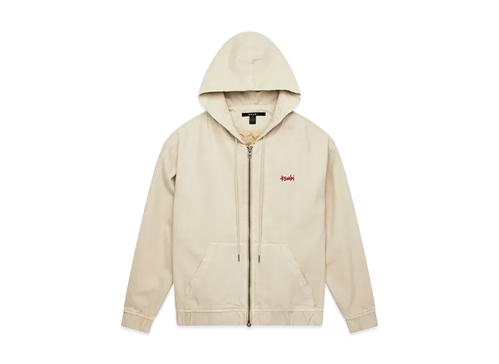 KSUBI Zipped Denim Hoodie Jacket "Ivory"