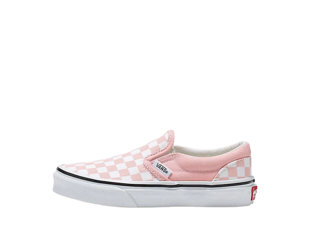 Vans Little Kids Classic Slip-On Checkerboard "Powder Pink/True White"