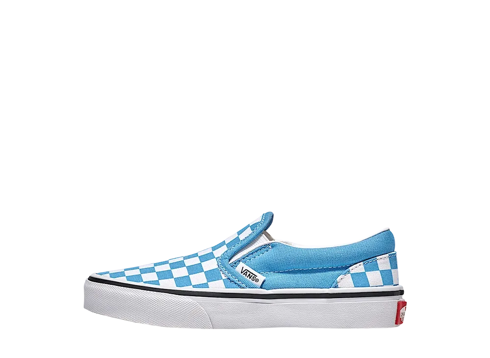 Vans Little Kids Classic Slip-On Checkerboard "Heritage Blue/White"