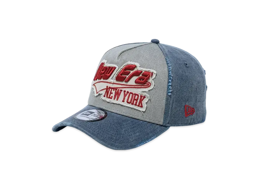 NEW ERA 9Forty A-Frame Damaged Series Acid Wash "Grey/Navy"