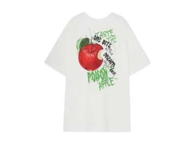 Ground Y Snow White Collection Apple Graphic Big Silhouette T-Shirt "White"
