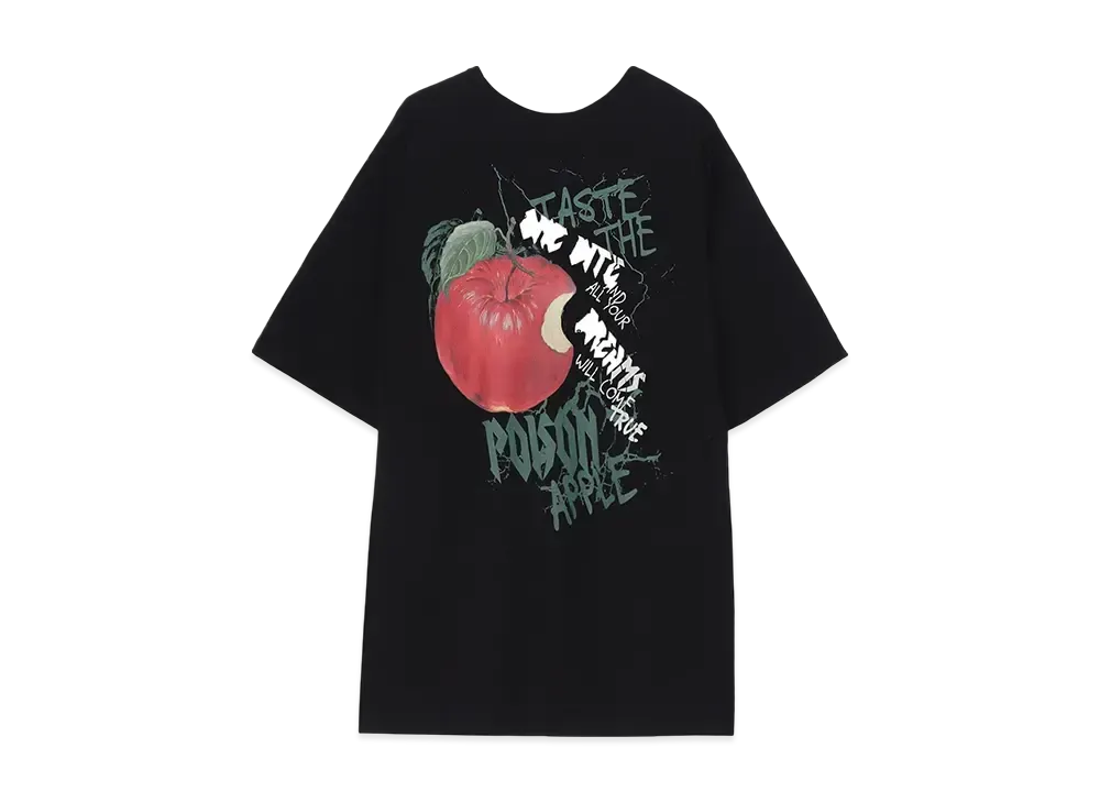 Ground Y Snow White Collection Apple Graphic Big Silhouette T-Shirt "Black"