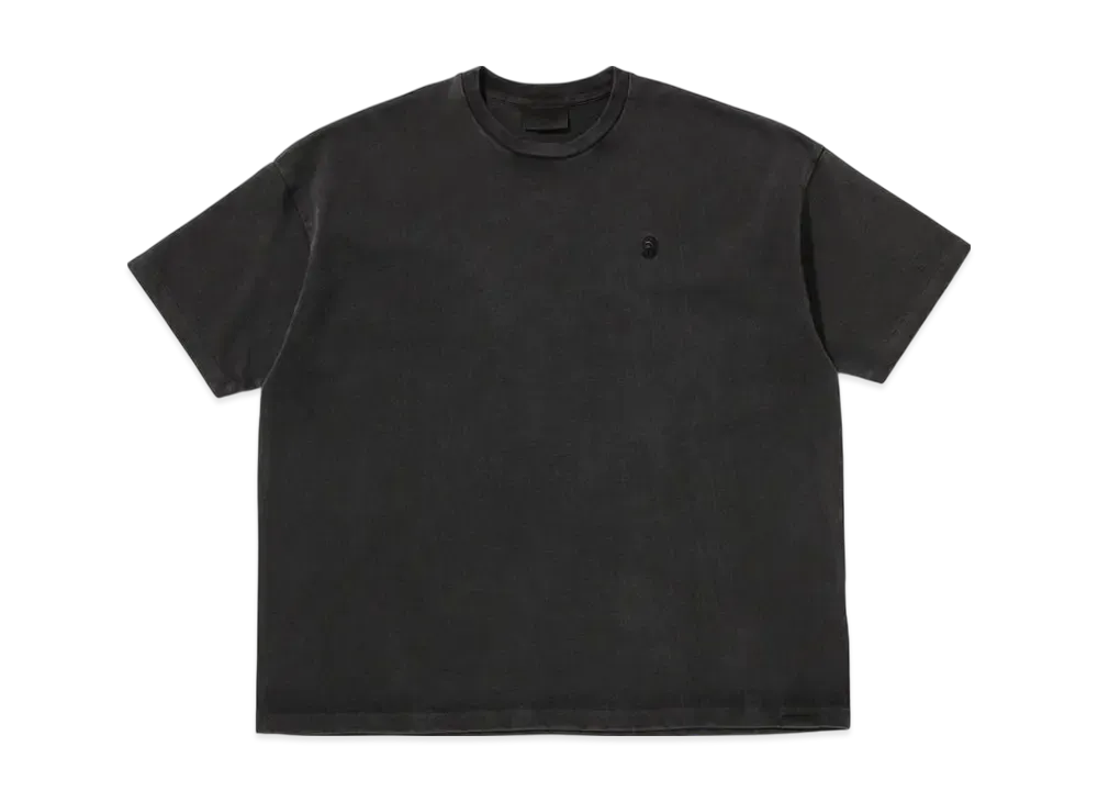A BATHING APE Bape Black Rope Stitch Washed Tee "Black"