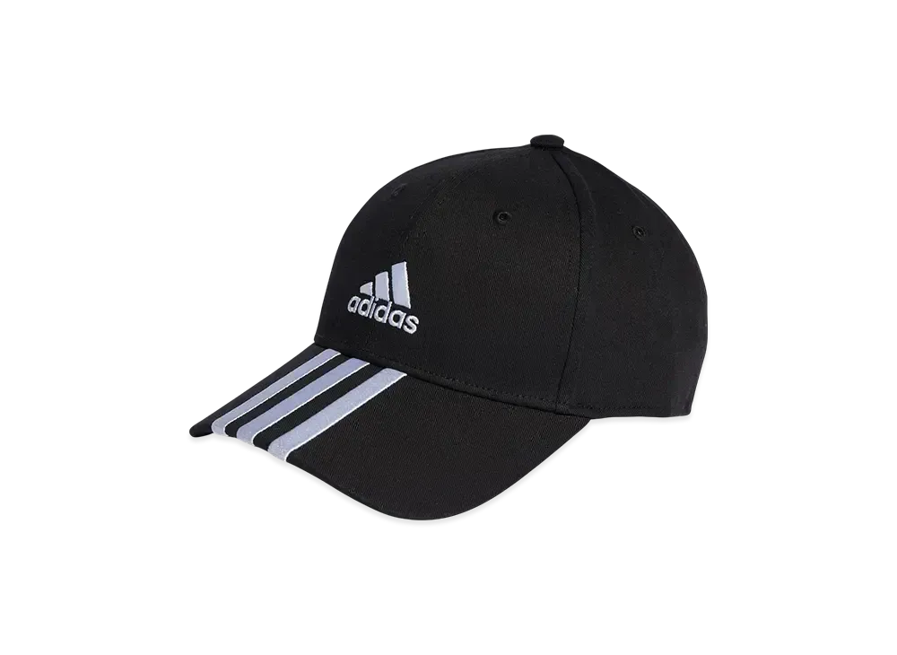 adidas 3-Stripes Cotton Twill Baseball Cap "Black/White"