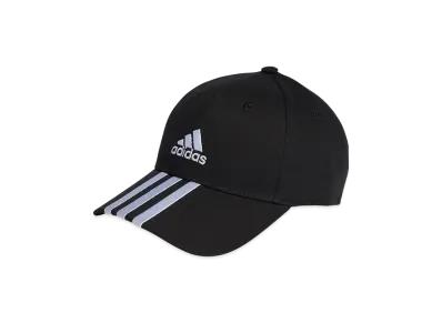 adidas 3-Stripes Cotton Twill Baseball Cap "Black/White"