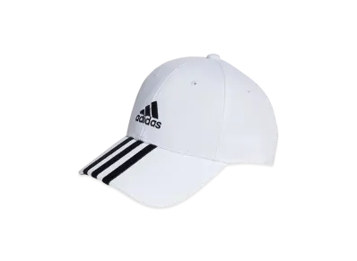 adidas 3-Stripes Cotton Twill Baseball Cap "White/Black"