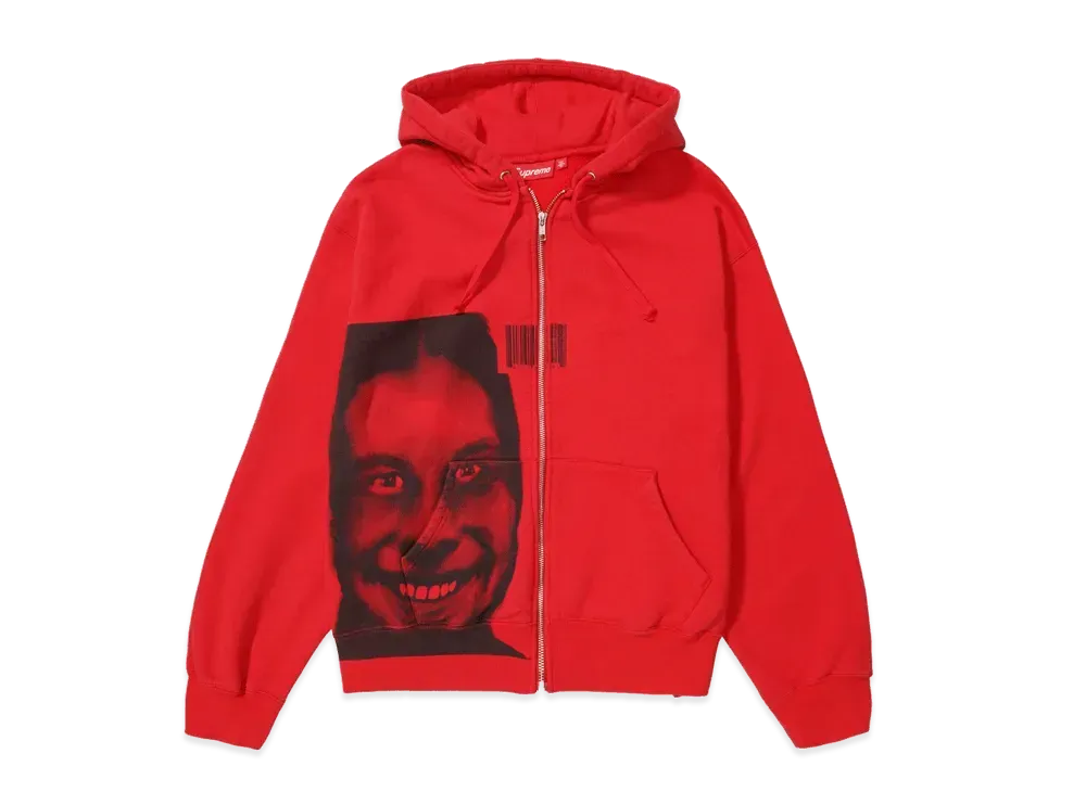 Supreme x Aphex Twin Zip Up Hooded Sweashirt "Red"
