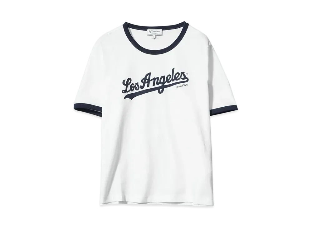 Sporty&Rich Dodgers Ringer Tee "WHITE/DARK NAVY"