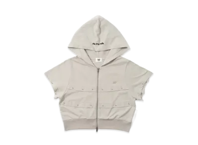 HTH short sleeve zip hoodie "GRAY"