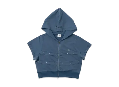 HTH short sleeve zip hoodie "BULE"