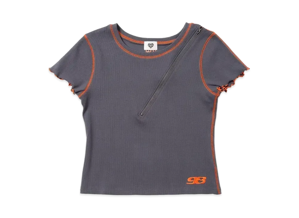 HTH Mellow zip Tee "CHARCOAL"