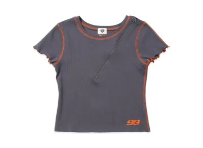 HTH Mellow zip Tee "CHARCOAL"