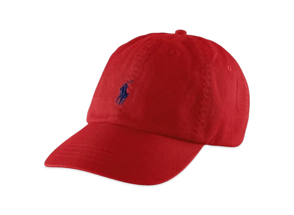 Polo Ralph Lauren Cotton Chino Baseball Cap "Red" 