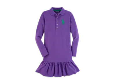 Polo Ralph Lauren Kids Big Pony Cotton Dress "Purple"