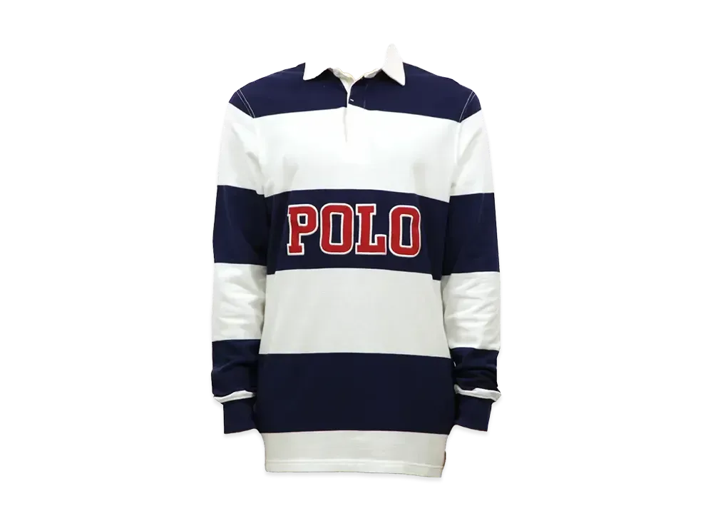 Polo Ralph Lauren Striped Cotton Rugby Shirt "Navy/White"