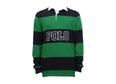 Polo Ralph Lauren Striped Cotton Rugby Shirt "Navy/Green"