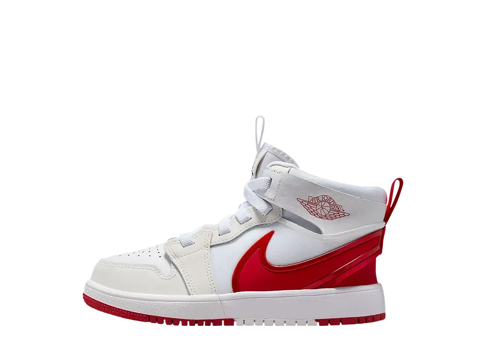 ナイキ PS ジョーダン1 ミッド RM イージーオン "ホワイト/ブラック/ユニバーシティレッド" (キッズ)