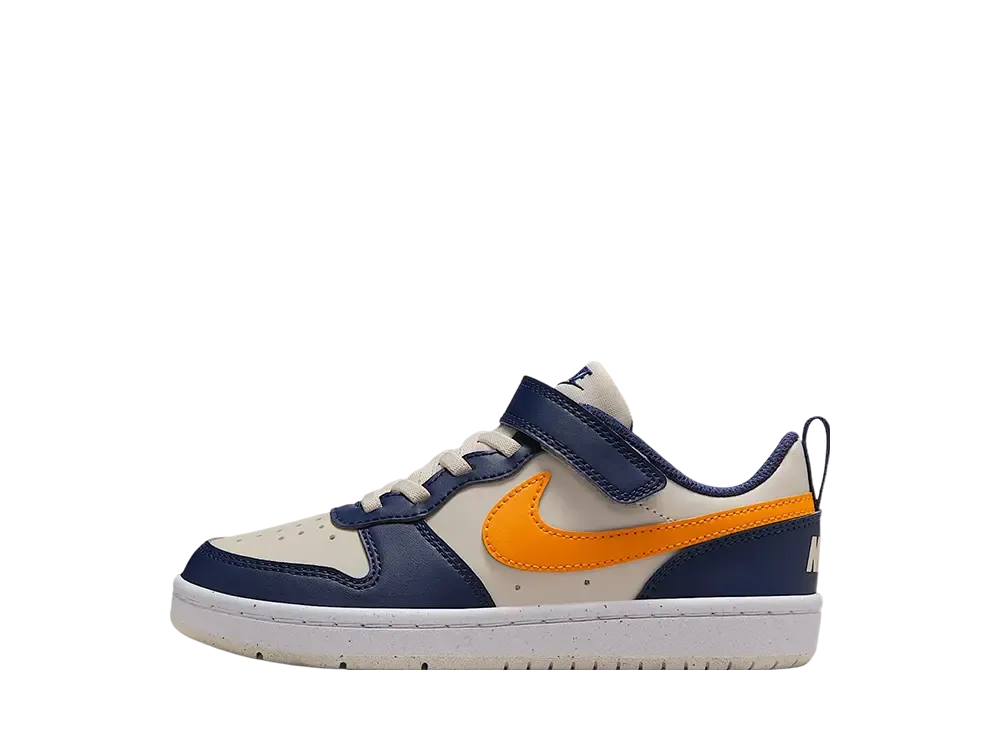 ナイキ PS コートボロー ロー リクラフト "ライトオールウッドブラウン/ミッドナイトネイビー/ホワイト/オレンジピール" (キッズ)
