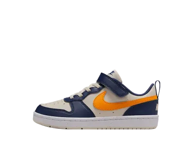 Nike PS Court Borough Low Recraft "Light Orewood Brown/Midnight Navy/White/Orange Peel"